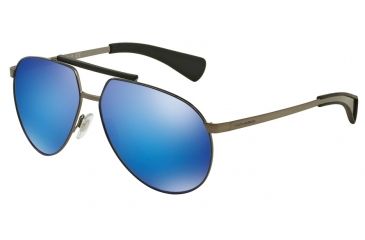 Image of Dolce&amp;Gabbana DG2152 Progressive Prescription Sunglasses DG2152-110825-61 - Lens Diameter 61 mm, Frame Color Matte Gunmetal/matte Blue