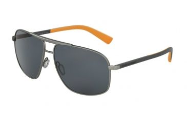 Image of Dolce&amp;Gabbana DG2154 Single Vision Prescription Sunglasses DG2154-126281-61 - Lens Diameter 61 mm, Frame Color Gunmetal Rubber