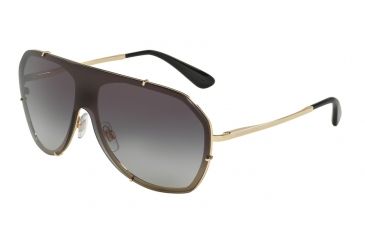 Image of Dolce&amp;Gabbana DG2162 Sunglasses 02/8G-37 - Gold Frame, Grey Gradient Lenses