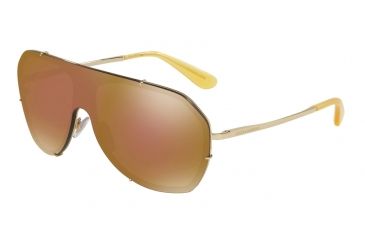 Image of Dolce&amp;Gabbana DG2162 Sunglasses 02/F9-37 - Gold Frame, Brown Mirror Gold Lenses