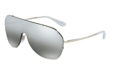 Image of Dolce&amp;Gabbana DG2162 Sunglasses 05/88-37 - Silver Frame, Grey Mirror Silver Gradient Lenses