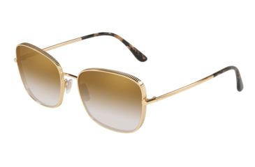 Image of Dolce&amp;Gabbana DG2223 Sunglasses 02/6E-58, Grad Light Brown Mirror Gold Lenses