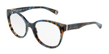Image of Dolce&amp;Gabbana DG3128 Eyeglass Frames 1960-5118 - Blue Flame Frame, Demo Lens Lenses