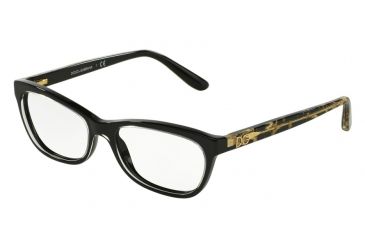 Image of Dolce&amp;Gabbana DG3221 Progressive Prescription Eyeglasses 2917-53 - Crystal On Black Frame
