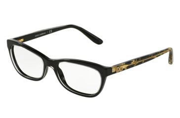 Image of Dolce&amp;Gabbana DG3221 Progressive Prescription Eyeglasses 2917-51 - Crystal On Black Frame