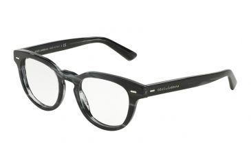 Image of Dolce&amp;Gabbana DG3225 Progressive Prescription Eyeglasses 2924-48 - Striped Anthracite Frame