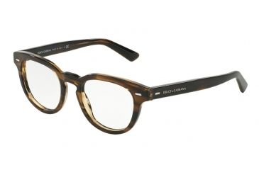 Image of Dolce&amp;Gabbana DG3225 Progressive Prescription Eyeglasses 2925-48 - Striped Tobaco Frame