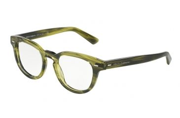 Image of Dolce&amp;Gabbana DG3225 Progressive Prescription Eyeglasses 2926-48 - Striped Olive Green Frame