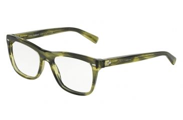 Image of Dolce&amp;Gabbana DG3226 Progressive Prescription Eyeglasses 2926-52 - Striped Olive Green Frame