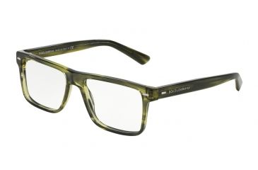 Image of Dolce&amp;Gabbana DG3227 Eyeglass Frames 2926-52 - Striped Olive Green Frame