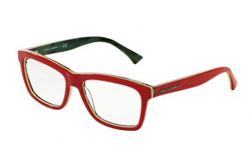 Image of Dolce&Gabbana DG3235 Bifocal Prescription Eyeglasses 2960-53 - Red/fluo Yellow/camo Frame