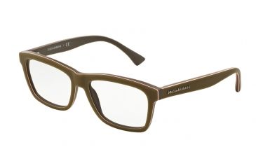 Image of Dolce&Gabbana DG3235 Bifocal Prescription Eyeglasses 2962-53 - Olive/red/matte Mud Frame