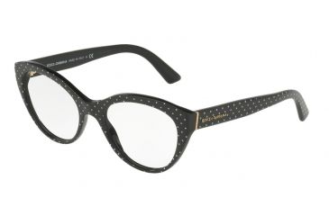 Image of Dolce&amp;Gabbana DG3246F Eyeglass Frames 3126-53 - Pois White On Black Frame