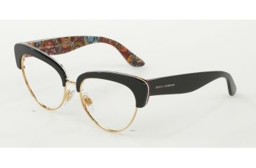 Image of Dolce&amp;Gabbana DG3247 Eyeglass Frames 3033-53 - Top Black/handcart Frame