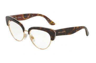 Image of Dolce&amp;Gabbana DG3247 Eyeglass Frames 3037-53 - Top Havana/handcart Frame