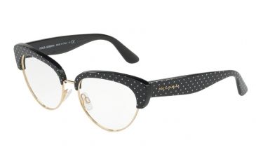 Image of Dolce&amp;Gabbana DG3247 Eyeglass Frames 3126-53 - Pois White Su Black Frame