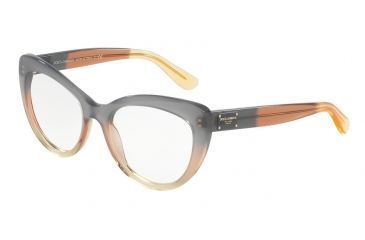 Image of Dolce&amp;Gabbana DG3255 Single Vision Prescription Eyeglasses 3074-51 - Grad Brown/caramel/yellow Frame