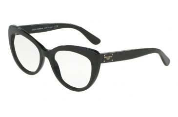 Image of Dolce&amp;Gabbana DG3255 Single Vision Prescription Eyeglasses 501-51 - Black Frame