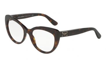 Image of Dolce&amp;Gabbana DG3255 Single Vision Prescription Eyeglasses 502-51 - Havana Frame