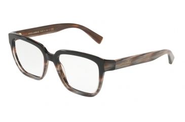 Image of Dolce&amp;Gabbana DG3282 Single Vision Prescription Eyeglasses 3158-52 - Brown Gradient Brown Horn Frame