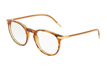 Image of Dolce&amp;Gabbana DG3303 Eyeglass Frames 3184-50 - Top Havana Camel/Camel Transp Frame