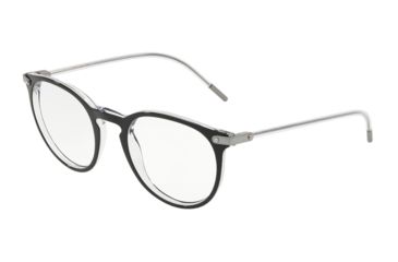 Image of Dolce&amp;Gabbana DG3303F Prescription Eyeglasses 675-52 - Top Black On Crystal Frame