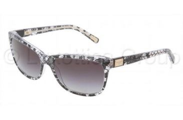 Image of Dolce&amp;Gabbana DG4123 Sunglasses 19018G-5717 - Black Lace Frame, Gray Gradient Lenses