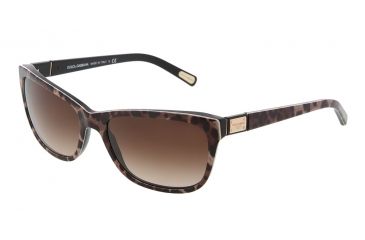 Image of Dolce&amp;Gabbana DG4123 Sunglasses 199513-5717 - Brown Leopard Frame, Brown Gradient Lenses
