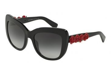 Image of Dolce&amp;Gabbana DG4252 Single Vision Prescription Sunglasses DG4252-501-8G-55 - Lens Diameter 55 mm, Frame Color Black