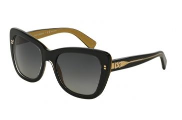 Image of Dolce&amp;Gabbana DG4260 Bifocal Prescription Sunglasses DG4260-2955T3-54 - Lens Diameter 54 mm, Frame Color Top Black On Gold