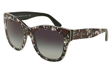 Image of Dolce&amp;Gabbana DG4270F Single Vision Prescription Sunglasses DG4270F-30198G-55 - Lens Diameter 55 mm, Frame Color Top Print Rose/black