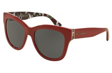 Image of Dolce&amp;Gabbana DG4270F Single Vision Prescription Sunglasses DG4270F-302087-55 - Lens Diameter 55 mm, Frame Color Top Red/print Rose