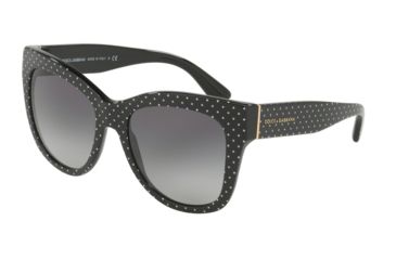 Image of Dolce&amp;Gabbana DG4270F Single Vision Prescription Sunglasses DG4270F-31268G-55 - Lens Diameter 55 mm, Frame Color Pois White On Black