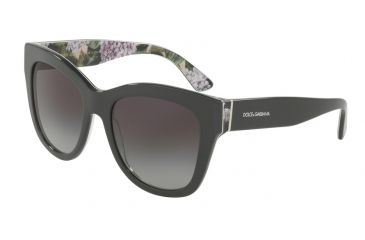 Image of Dolce&amp;Gabbana DG4270F Single Vision Prescription Sunglasses DG4270F-31518G-55 - Lens Diameter 55 mm, Frame Color Grey On Print Hydrangea
