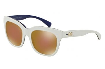 Image of Dolce&amp;Gabbana DG4272 Progressive Prescription Sunglasses DG4272-3005F9-53 - Lens Diameter 53 mm, Frame Color Top White/gold/blue