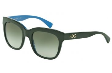 Image of Dolce&amp;Gabbana DG4272 Progressive Prescription Sunglasses DG4272-30068E-53 - Lens Diameter 53 mm, Frame Color Top Wood/gold/azure