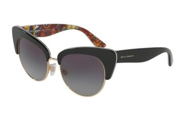 Image of Dolce&amp;Gabbana DG4277 Sunglasses 30338G-52 - Top Black/handcart Frame, Grey Gradient Lenses