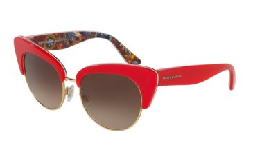 Image of Dolce&amp;Gabbana DG4277 Progressive Prescription Sunglasses DG4277-303413-52 - Lens Diameter 52 mm, Frame Color Top Red/handcart
