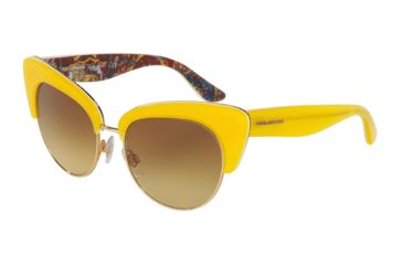 Image of Dolce&amp;Gabbana DG4277 Sunglasses 30352L-52 - Top Yellow/handcart Frame, Yellow Gradient Lenses