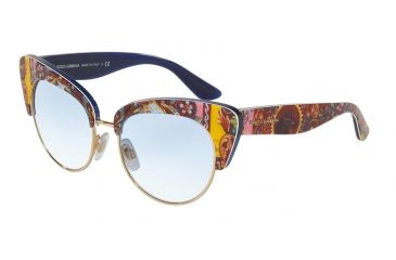 Image of Dolce&amp;Gabbana DG4277 Sunglasses 30361W-52 - Top Handcart/blue Frame, Clear Lenses