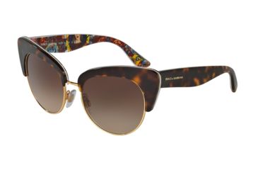 Image of Dolce&amp;Gabbana DG4277 Sunglasses 303713-52 - Top Havana/handcart Frame, Brown Gradient Lenses