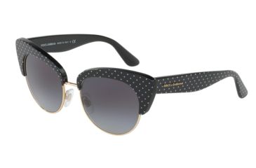 Image of Dolce&amp;Gabbana DG4277 Progressive Prescription Sunglasses DG4277-31268G-52 - Lens Diameter 52 mm, Frame Color Pois White On Black