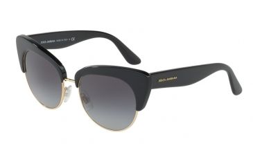 Image of Dolce&amp;Gabbana DG4277 Sunglasses 501/8G-52 - Black Frame, Grey Gradient Lenses