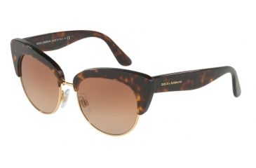 Image of Dolce&amp;Gabbana DG4277 Sunglasses 502/13-52 - Havana Frame, Brown Gradient Lenses