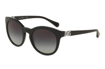 Image of Dolce&amp;Gabbana DG4279F Sunglasses 501/8G-55 - Black Frame, Grey Gradient Lenses