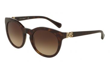 Image of Dolce&amp;Gabbana DG4279F Sunglasses 502/13-55 - Drak Havana Frame, Brown Gradient Lenses