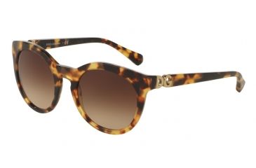 Image of Dolce&amp;Gabbana DG4279F Sunglasses 512/13-55 - Cube Havana Frame, Brown Gradient Lenses