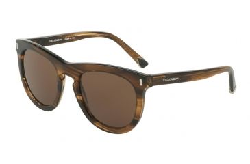 Image of Dolce&amp;Gabbana DG4281 Sunglasses 292573-52 - Striped Tobacco Frame, Brown Lenses