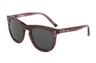 Image of Dolce&amp;Gabbana DG4281 Sunglasses 303087-52 - Striped Violet Frame, Grey Lenses