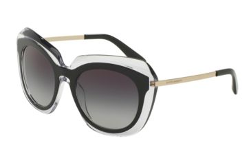 Image of Dolce&amp;Gabbana DG4282 Single Vision Prescription Sunglasses DG4282-675-8G-54 - Lens Diameter 54 mm, Frame Color Top Black On Transparent